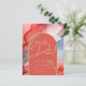 Inkt Abstract Oranje goudzeemacht bespaart de datu (Staand voorkant)