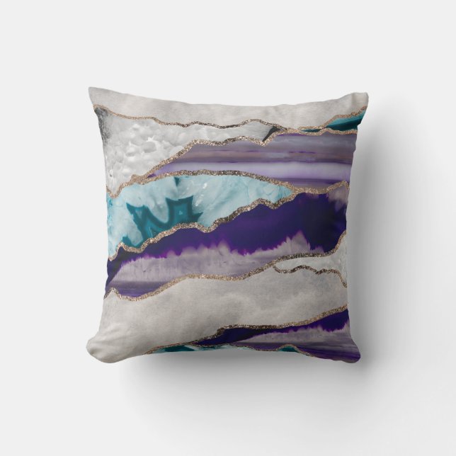 Inkt Agate Gold Glitter Glam #2 (Faux Glitter) #ar Kussen (Voorkant)