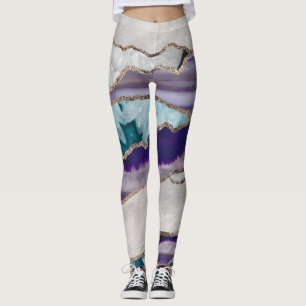 Inkt Agate Gold Glitter Glam #2 (Faux Glitter) #ar Leggings