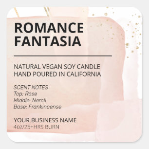 Inkt Blok Ontwerp Roze Soja Wax Kaars Labels