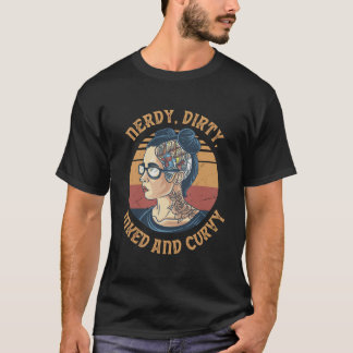 Inkt Curvy Vies En Nerdy Meisje Tattoo Boek Readi T-shirt
