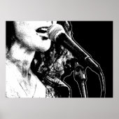 Inkt en echo's: Zwart-wit Graphic Poster (Voorkant)