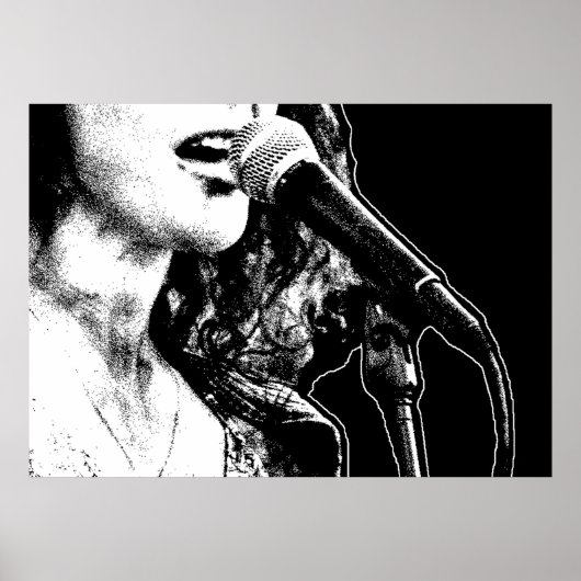 Inkt en echo's: Zwart-wit Graphic Poster (Voorkant)