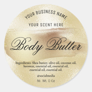 Inkt- en folieproductlabels in goudstijl ronde sticker