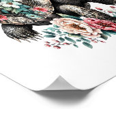 Inkt en was schildpad met bloemenschelp. poster (Hoek)