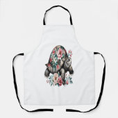 Inkt en was schildpad met bloemenschelp. schort (Voorkant)