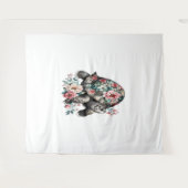 Inkt en was schildpad met bloemenschelp. wandkleed (Voorkant (horizontaal))