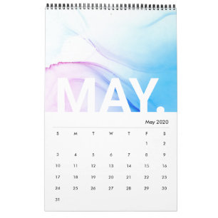 Inkt Marmer Textuur Modern Maandkalender Kalender