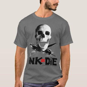 "inkt of sterf" grijze T-shirt