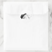 Inkt paar in beweging ronde sticker (Tas)