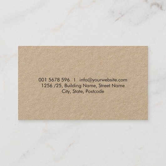 Inkt pen en papier visitekaartje (Achterkant)