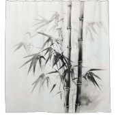 Inkt schilderij Bamboe Douchegordijn (Voorkant)