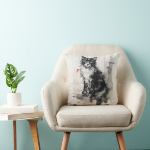 Inkt Schilderij Kitten Natuur Kussen