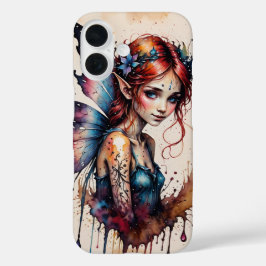 Inkt splash waterverf kleine fee meisje cover