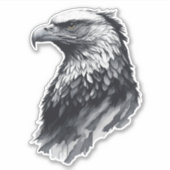 Inkt tekening Eagle hoofd Sticker (Voorkant)