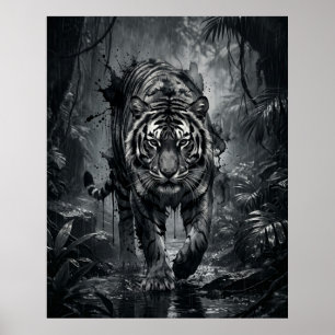 Inkt Tijger Jungle Storm Poster