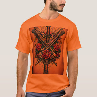 Inkt van bewapening: Dynamic Weapons Tattoo Design T-shirt