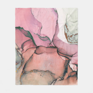 Inkt, verf, abstract. Sluiting van het schilderij  Fleece Deken