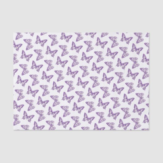Inkt vlinder kunst paarse witte tissue papier (Voorkant)