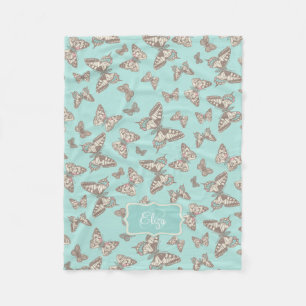 Inkt vlinderpatroonaqua, blauwgroen deken genoemd