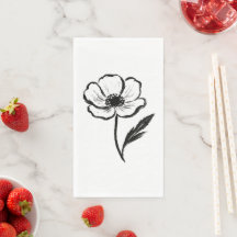 Inktanemoon Minimalistische Bloempenseelstreek Kun
