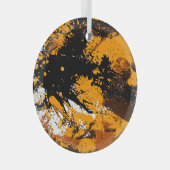 Inktexplosie: Kleurrijke Abstracte spatten Glas Ornament (Voorkant Rechts)