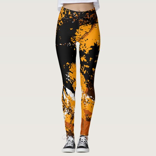 Inktexplosie: Kleurrijke Abstracte spatten Leggings (Voorkant)