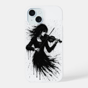 Inktgeboren violist in de storm van geluid iPhone 15 hoesje