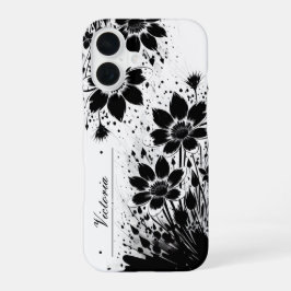 Inktgespatte Bloem iPhone 16 Hoesje