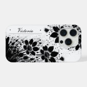 inktgespetterde bloei iPhone hoesje (Achterkant horizontaal)