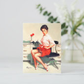 Inktgordijn omhoog briefkaart (Staand voorkant)