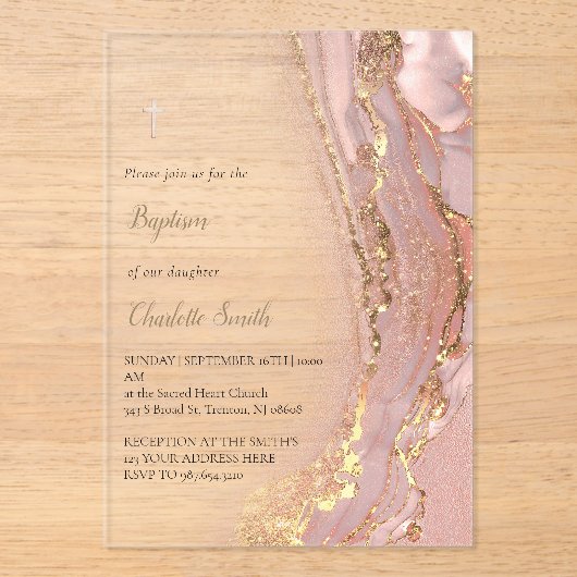 inktmarmer | doop acryl uitnodigingen (Voorkant)