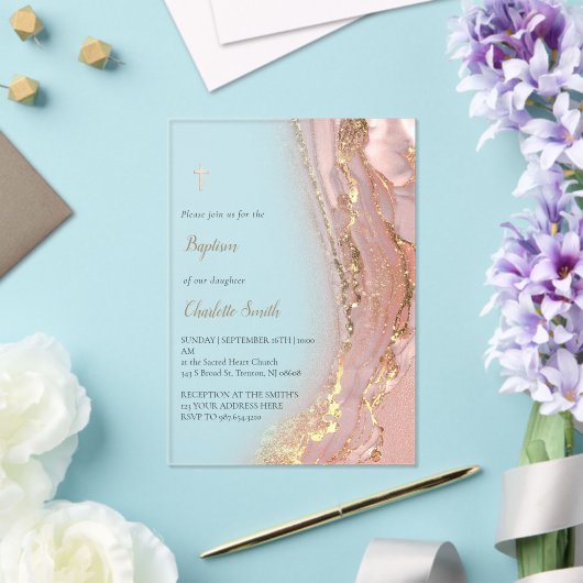 inktmarmer | doop acryl uitnodigingen (Insitu (Huwelijk))