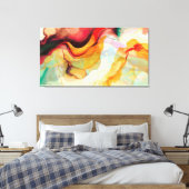 Inktmarmer met kleurrijke vormen abstracte kunst canvas afdruk (Insitu (Slaapkamer))