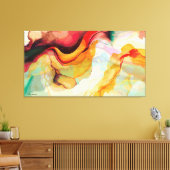 Inktmarmer met kleurrijke vormen abstracte kunst canvas afdruk (Insitu (Woonkamer))