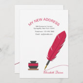 Inktpot en ganzenveer verhuizen mededeling aankondiging (Voorkant / Achterkant)