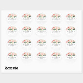inktroze bloemen, jam, conserveringslabels ronde sticker (Vel)
