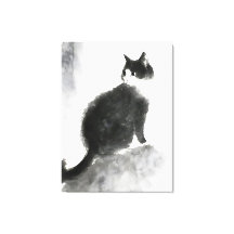 Inktschilderij Schattigee Cat Wall Art Canvas Art