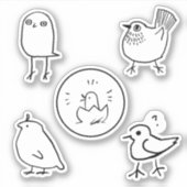 Inkttekening Vogels Sticker Sheet (Voorkant)