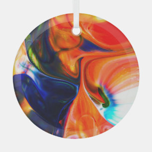 Inktverf exploderen: kleurrijk Abstract Glas Ornament
