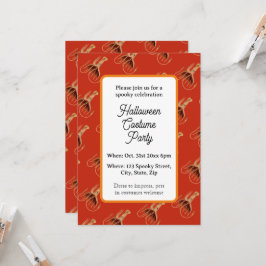  inktvis Halloween Party Kaart