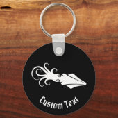Inktvis Icoon Witte Sleutelhanger (Voorkant)