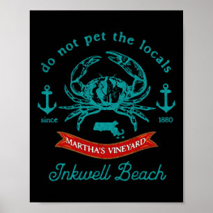 Inkwell Beach Marthas Vineyard Krab Vakantie Souve Poster