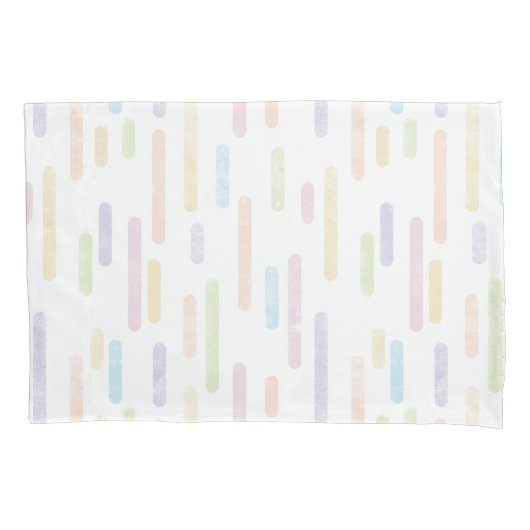 Inky afgeronde lijnen patroon | Pastel regenboog k Kussensloop (Voorkant-Links)