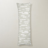 Inky afgeronde lijnen patroon | Wit op Beige Lichaamskussen (Achterkant (Verticaal))