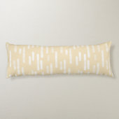 Inky afgeronde lijnen patroon | Wit op Bleek geel Lichaamskussen (Achterkant)