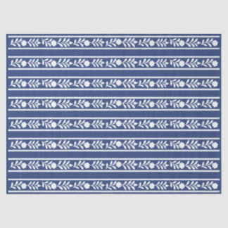 Inky Blue 2 Floral Bone Inlay decoupage Tissuepapier