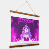 Inky dragon banner hangend wandkleed (Gebogen)