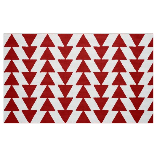 Inky Driehoeken - Ruby Rood op Wit Stof (Fat Quarter)