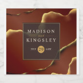 Inky Earthtone Red Abstract Verbazingwekkend Fab B Bier Etiket (Enkel label)